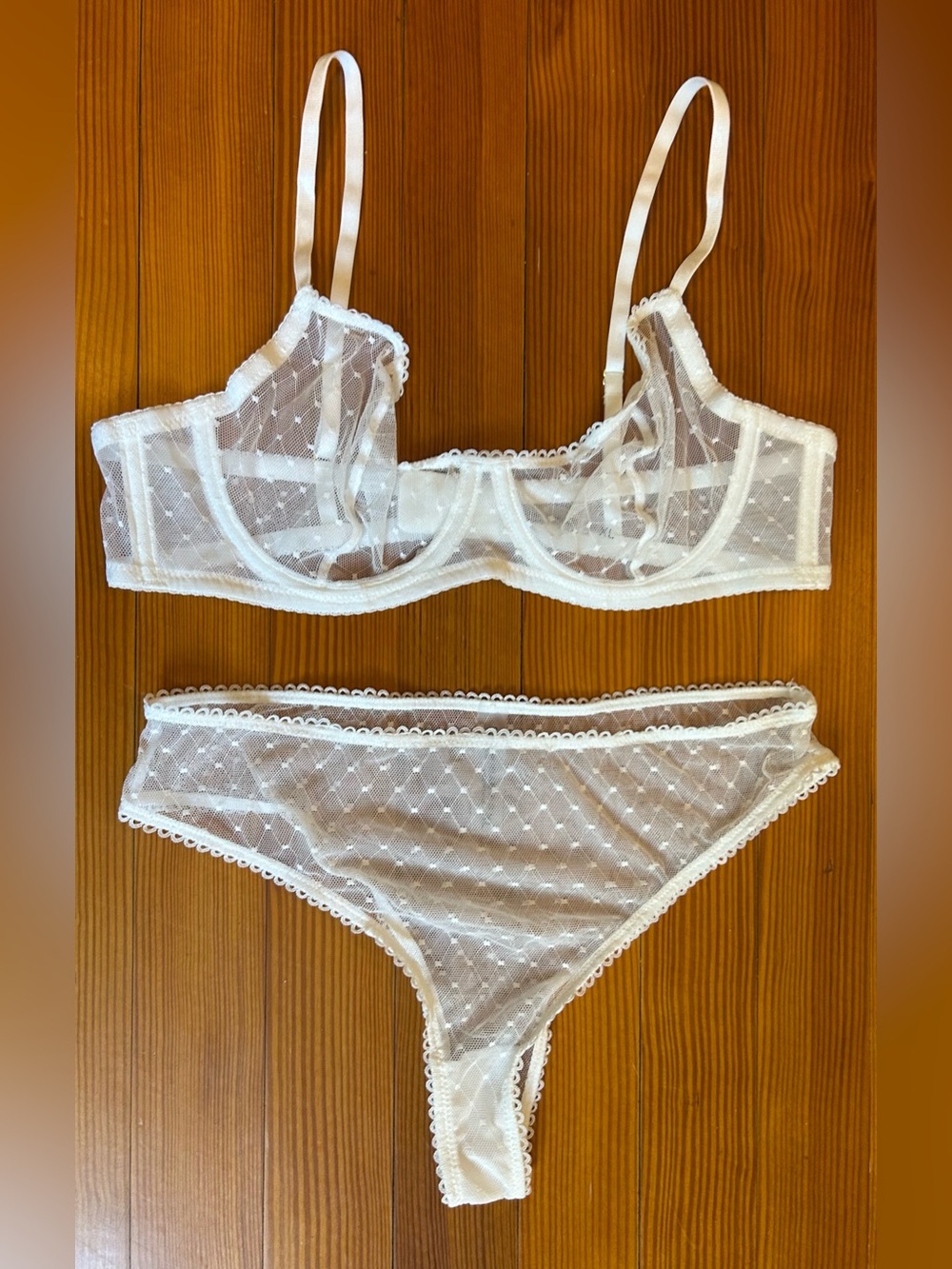 Sheer White Lace Underwire Bra & Panty Set